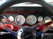 Closer picture of the 6-Gauge cluster with AutoMeter Ultra-Lites.